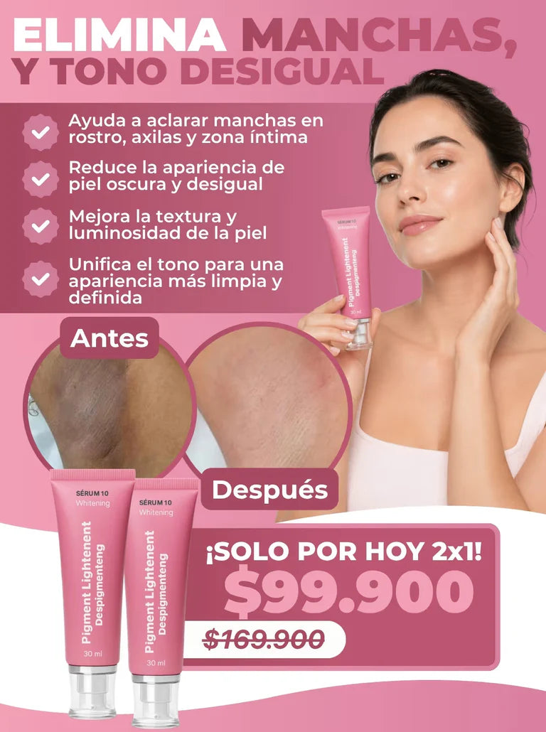 Serum10® | Aclarante y despigmentante íntimo 2x1